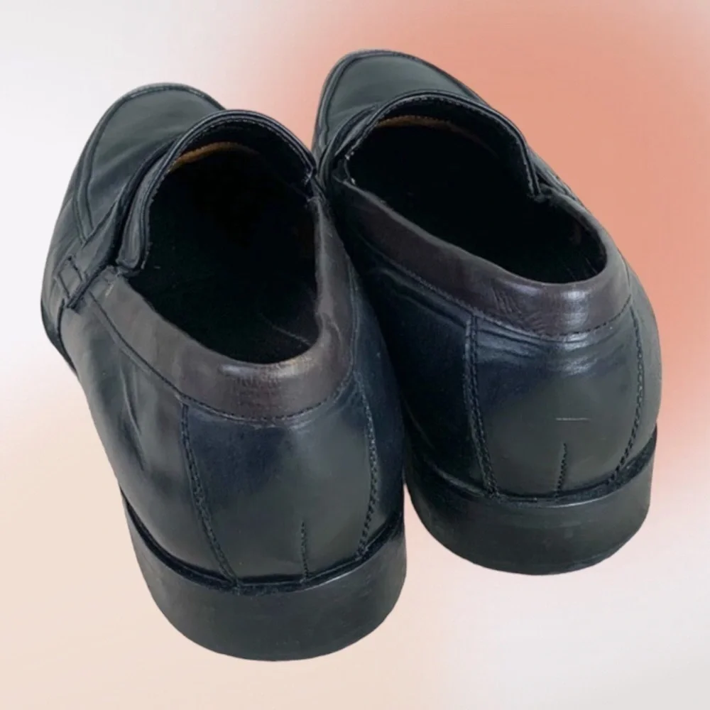 Joseph Abboud Black Leather Slip On Dress Shoes Size 9